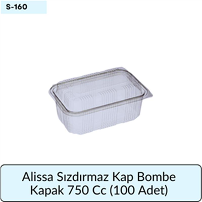 Alissa Sızdırmaz Kap Bombe Kapak 750 Cc (100 Adet)
