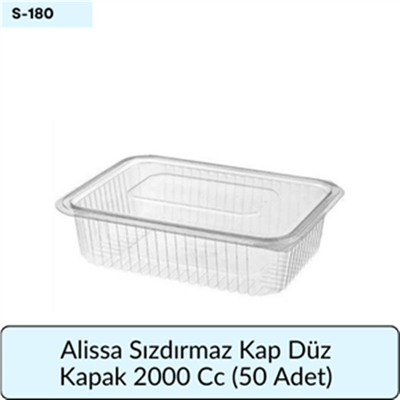 Alissa Sızdırmaz Kap Düz Kapak 2000 Cc  (50 Adet)