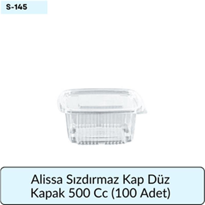 Alissa Sızdırmaz Kap Düz Kapak 500 Cc  (100 Adet)