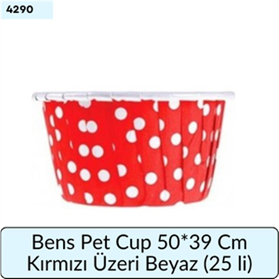 Bens Pet Cup 50*39 Cm Kırmızı Üstü Beyaz (25 Lİ)