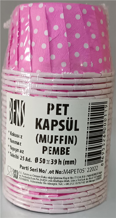 Bens Pet Cup 50*39 Cm Pembe Üstü Beyaz (25 Lİ)