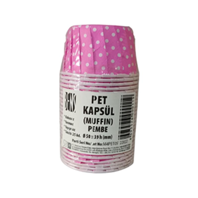 Bens Pet Cup 50*39 Cm Pembe Üstü Beyaz (25 Lİ)