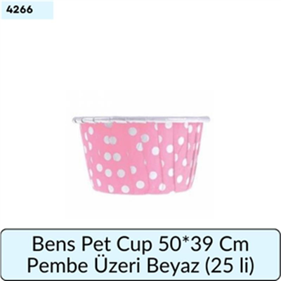 Bens Pet Cup 50*39 Cm Pembe Üstü Beyaz (25 Lİ)