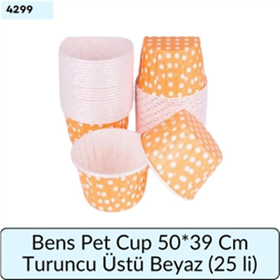 Bens Pet Cup 50*39 Cm Turuncu Üstü Beyaz Pu.(25Lİ)