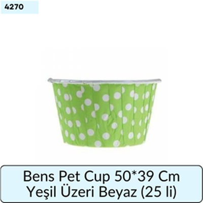 Bens Pet Cup 50*39 Cm Yeşil Üstü Beyaz (25 Lİ)