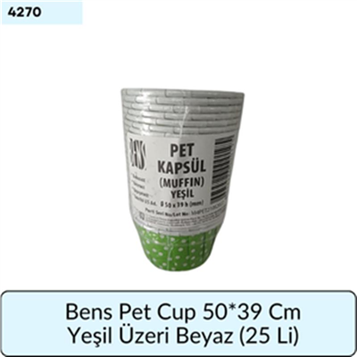 Bens Pet Cup 50*39 Cm Yeşil Üstü Beyaz (25 Lİ)