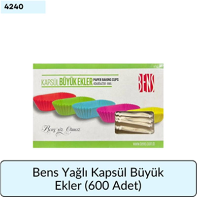 Bens Yağlı Kapsül Büyük Ekler (600 Adet)