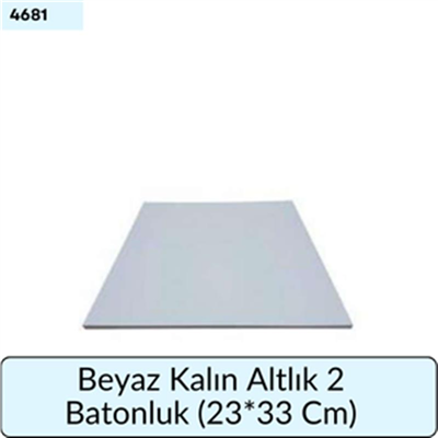 Beyaz Kalın Altlık 2 Batonluk   (23*33 Cm)