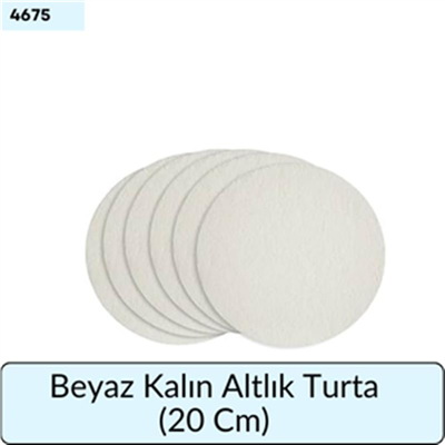 Beyaz Kalın Altlık Turta   (20 Cm)