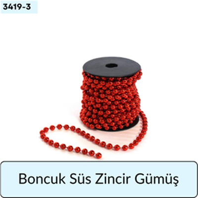 BONCUK SÜS ZİNCİR KIRMIZI