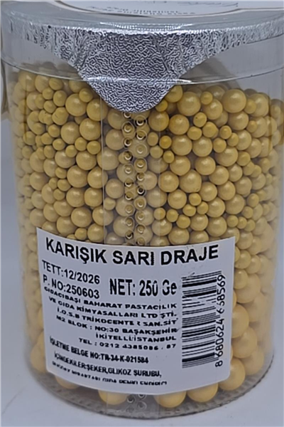 Cakepops Boncuk Karışık Sarı  2-4-8 Mm  (250 Gr)