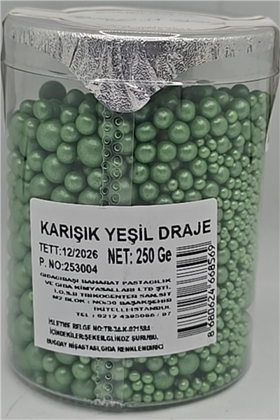 Cakepops Boncuk Karışık Yeşil  2-4-8 Mm  (250 Gr)