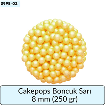 Cakepops Boncuk Sarı  8 Mm  (250 Gr)