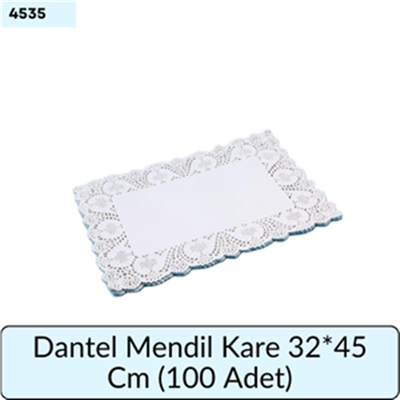 Dantel Mendil Kare 32*45 Cm (100 Adet)