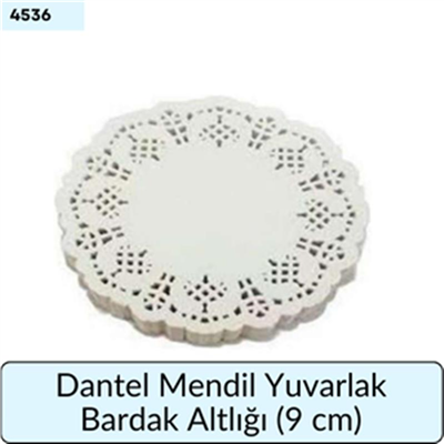 Dantel Mendil Yuvarlak Bardak Altlığı (9 Cm)