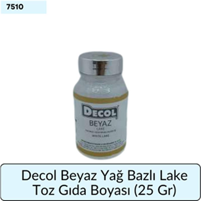 Decol Beyaz Yağ Bazlı Lake Toz Gıda Boyası (50 GR)