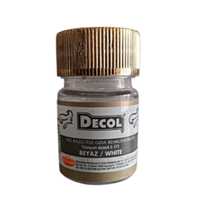 Decol Beyaz Yağ Bazlı Lake Toz Gıda Boya   (7 GR)