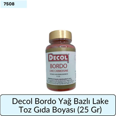 Decol Bordo Yağ Bazlı Lake Toz Gıda Boyası (25 GR)