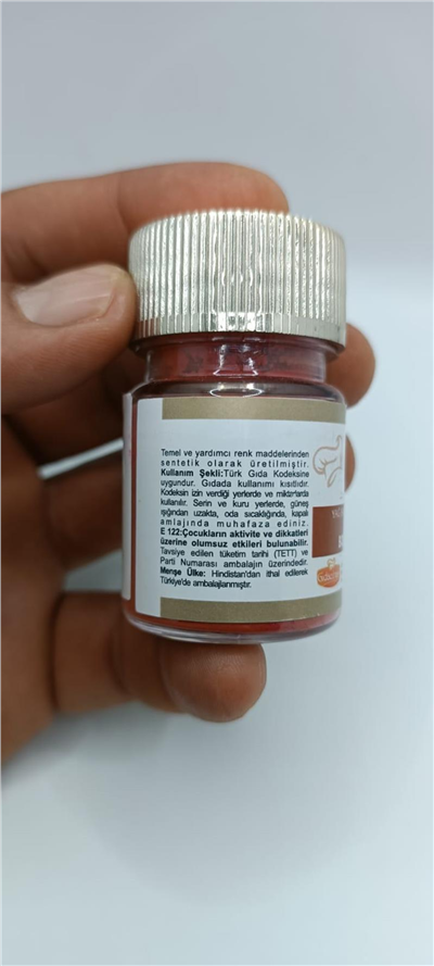 Decol Bordo Yağ Bazlı Lake Toz Gıda Boyası  (7 GR)
