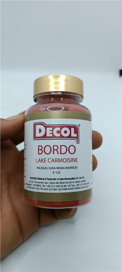 Decol Bordo Yağ Bazlı Lake Toz Gıda Boyası (25 GR)