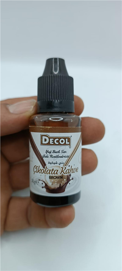 Decol Kahverengi Yağ Bazlı Sıvı Gıda Boyası (30 GR