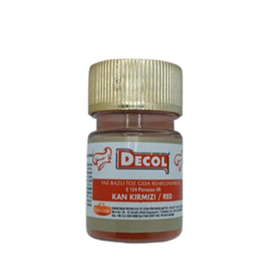 Decol Kırmızı Yağ Bazlı Lake Toz Gıda Boya  (7 GR)