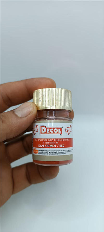 Decol Kırmızı Yağ Bazlı Lake Toz Gıda Boya  (7 GR)
