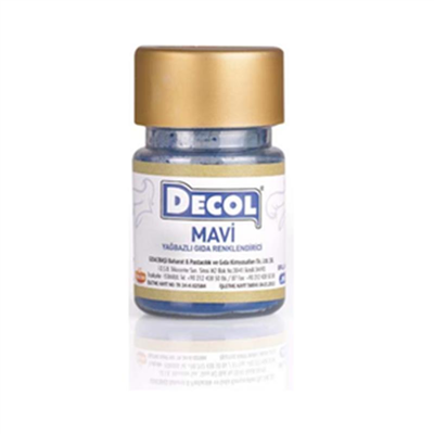 Decol Mavi Yağ Bazlı Lake Toz Gıda Boyası   (7 GR)