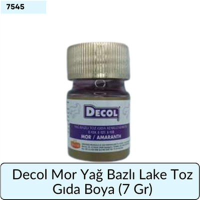 Decol Mor Yağ Bazlı Lake Toz Gıda Boyası   (7 GR)