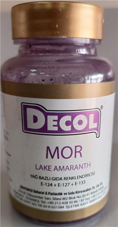Decol Mor Yağ Bazlı Lake Toz Gıda Boyası   (25 GR)