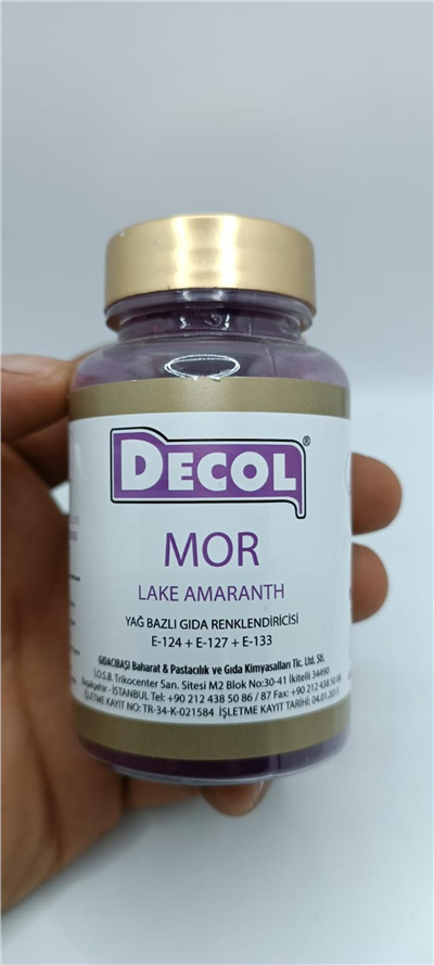 Decol Mor Yağ Bazlı Lake Toz Gıda Boyası   (25 GR)