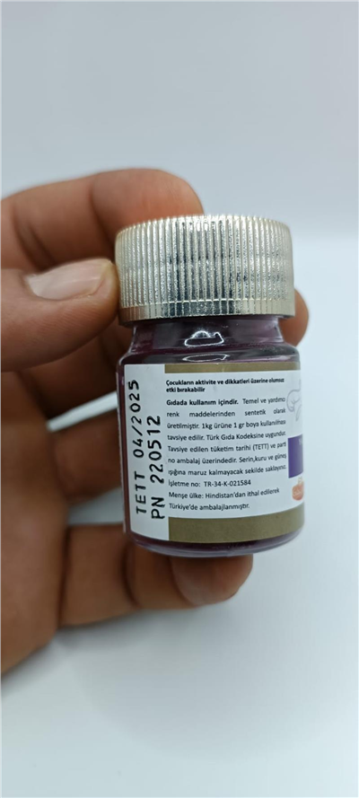 Decol Mor Yağ Bazlı Lake Toz Gıda Boyası   (7 GR)