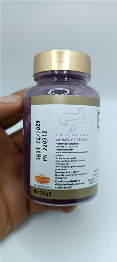 Decol Mor Yağ Bazlı Lake Toz Gıda Boyası   (25 GR)
