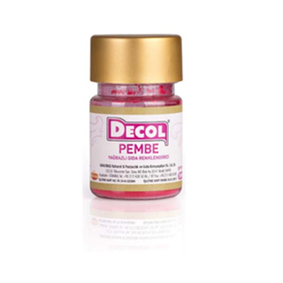 Decol Pembe Yağ Bazlı Lake Toz Gıda Boyası  (7 GR)