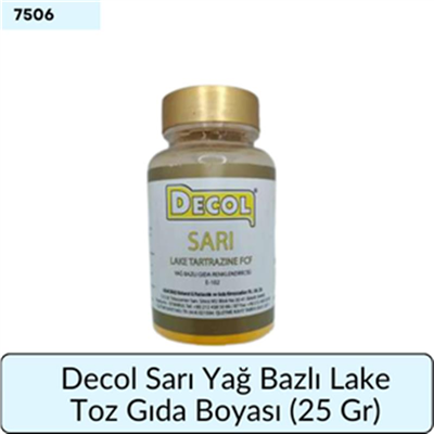Decol Sarı Yağ Bazlı Lake Toz Gıda Boyası  (25 GR)