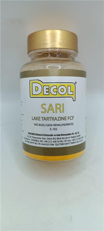 Decol Sarı Yağ Bazlı Lake Toz Gıda Boyası  (25 GR)