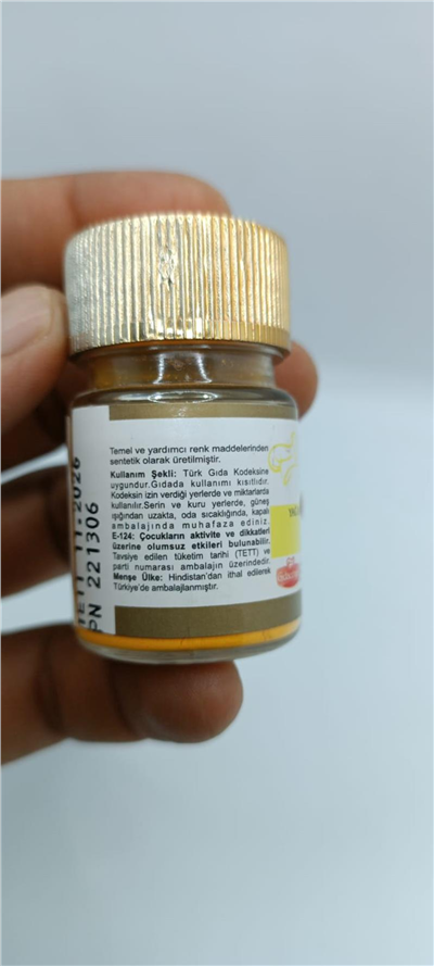 Decol Sarı Yağ Bazlı Lake Toz Gıda Boyası   (7 GR)