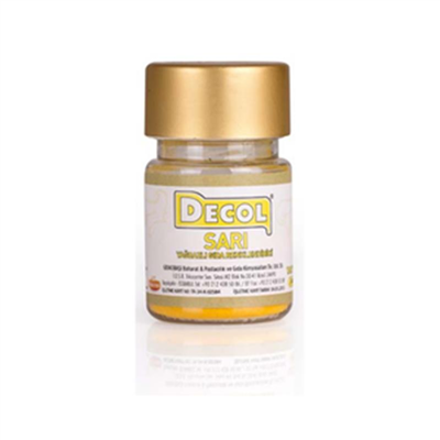 Decol Sarı Yağ Bazlı Lake Toz Gıda Boyası   (7 GR)