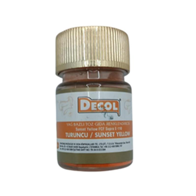 Decol Turuncu Yağ Bazlı Lake Toz Gıda Boya  (7 GR)