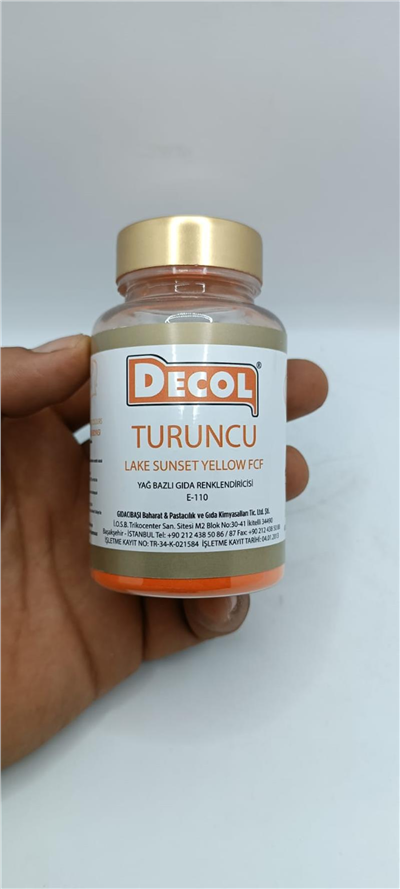 Decol Turuncu Yağ Bazlı Lake Toz Gıda Boya (25 GR)