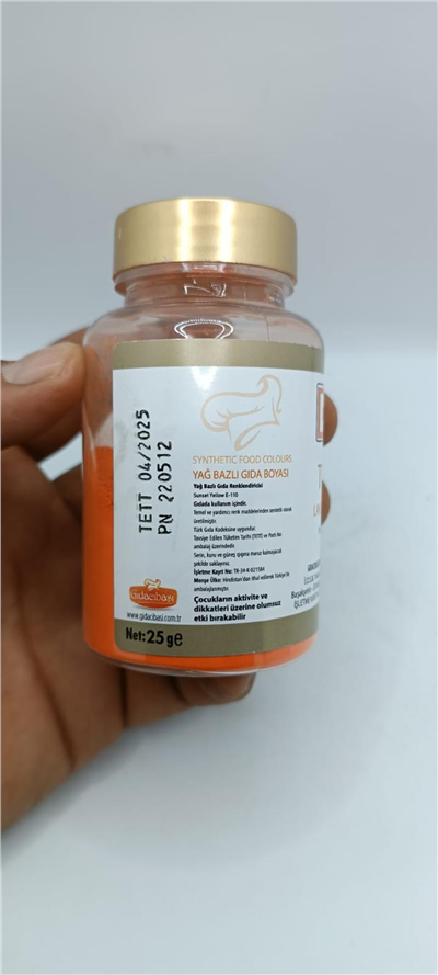 Decol Turuncu Yağ Bazlı Lake Toz Gıda Boya (25 GR)