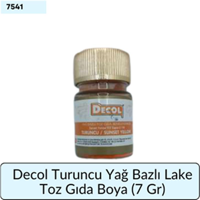 Decol Turuncu Yağ Bazlı Lake Toz Gıda Boya  (7 GR)