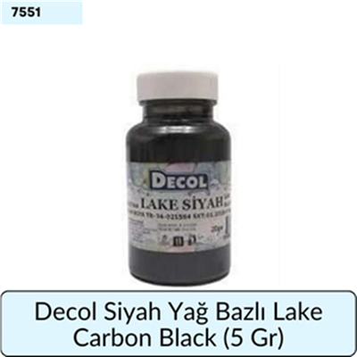 Decol Yağ Bazlı Lake Siyah Carbon Black   (5 Gr)