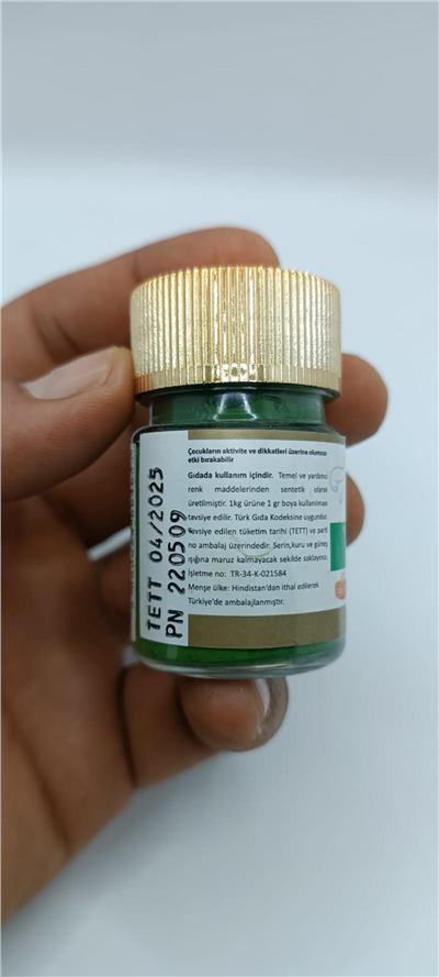Decol Yeşil Yağ Bazlı Lake Toz Gıda Boyası  (7 GR)