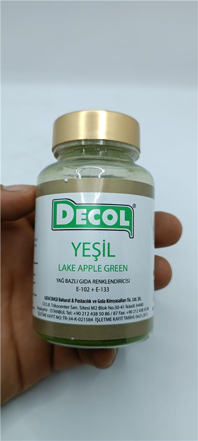 Decol Yeşil Yağ Bazlı Lake Toz Gıda Boyası (25 GR)