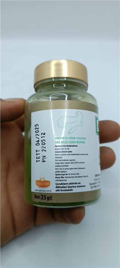 Decol Yeşil Yağ Bazlı Lake Toz Gıda Boyası (25 GR)