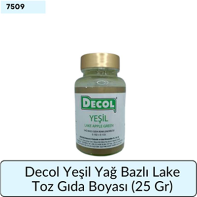 Decol Yeşil Yağ Bazlı Lake Toz Gıda Boyası (25 GR)
