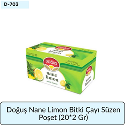Doğuş Nane Limon Bitki Çayı Süzen Poş.   (20*2 Gr)