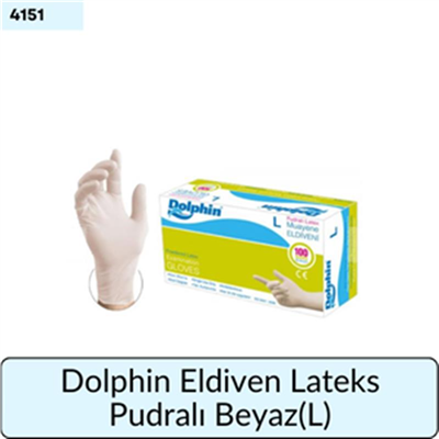 Dolphin Eldiven Lateks Pudralı Beyaz (L)