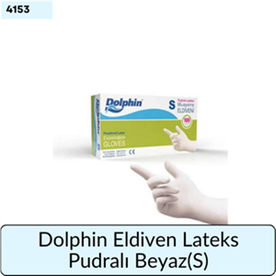 Dolphin Eldiven Lateks Pudralı Beyaz  (S)